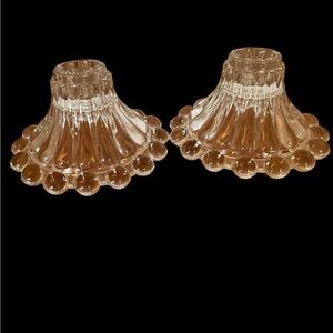 Anchor Hocking Berwick Boopie Clear Glass Candle Holders